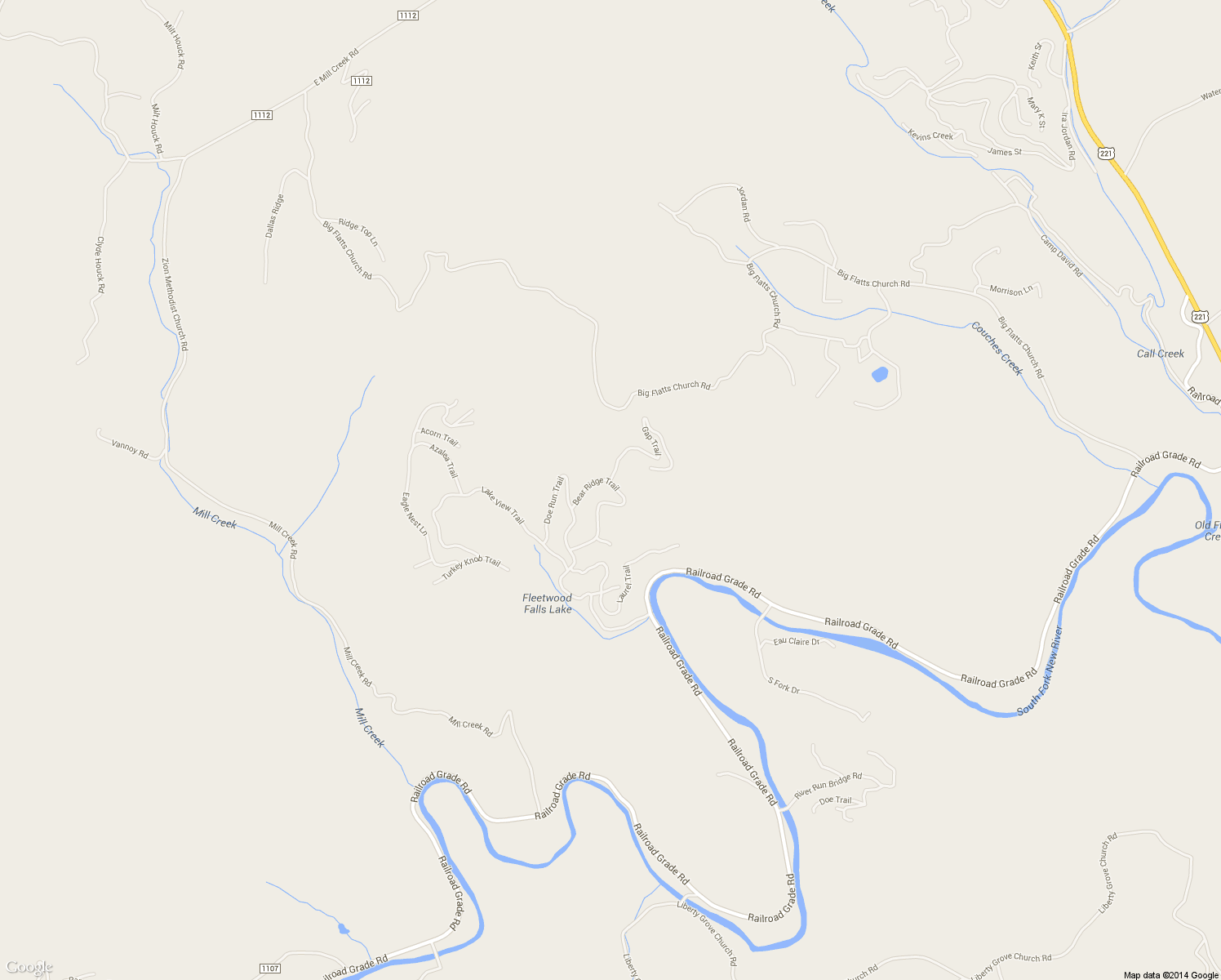 map of restaurants, bars, coffee shops, grocery stores, and more near 528 Bear Ridge Trail in Fleetwood