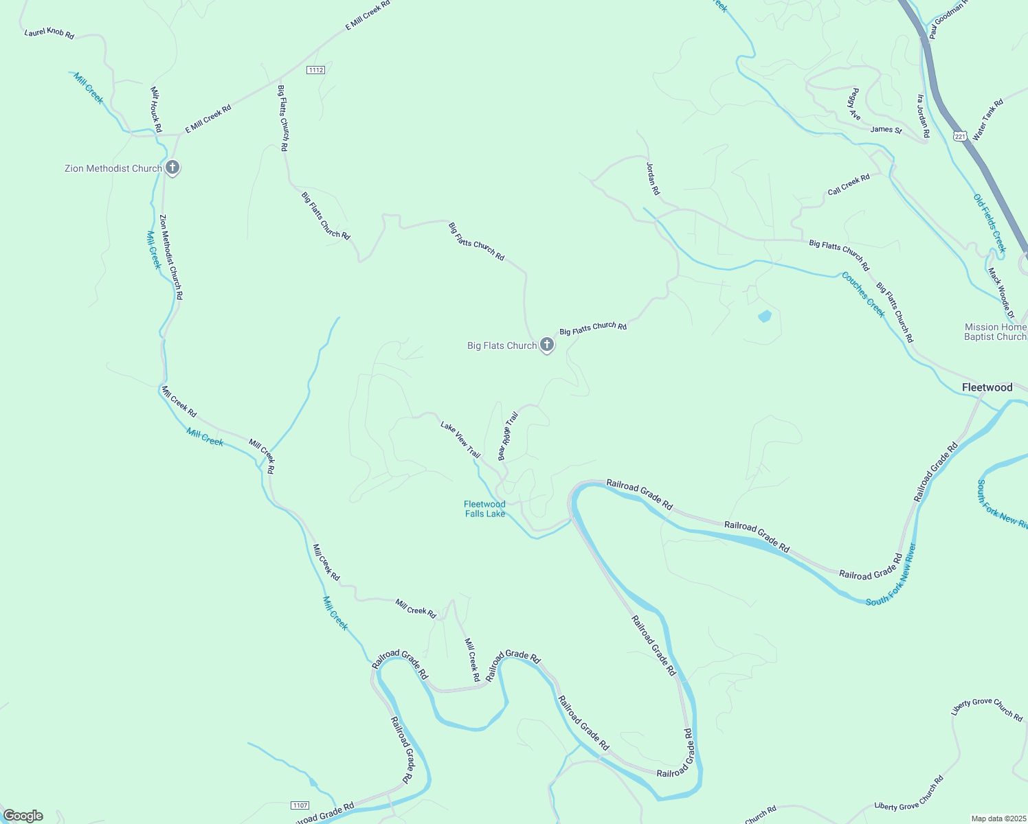 map of restaurants, bars, coffee shops, grocery stores, and more near 405 Bear Ridge Trail in Fleetwood