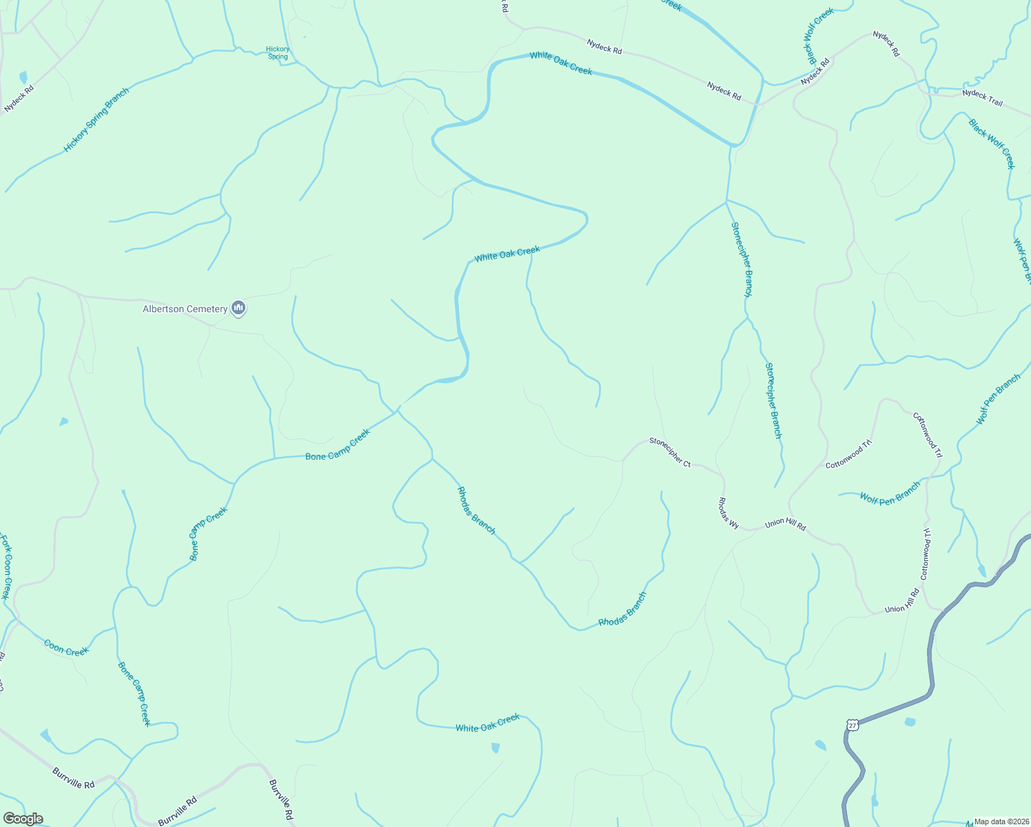 map of restaurants, bars, coffee shops, grocery stores, and more near in Sunbright