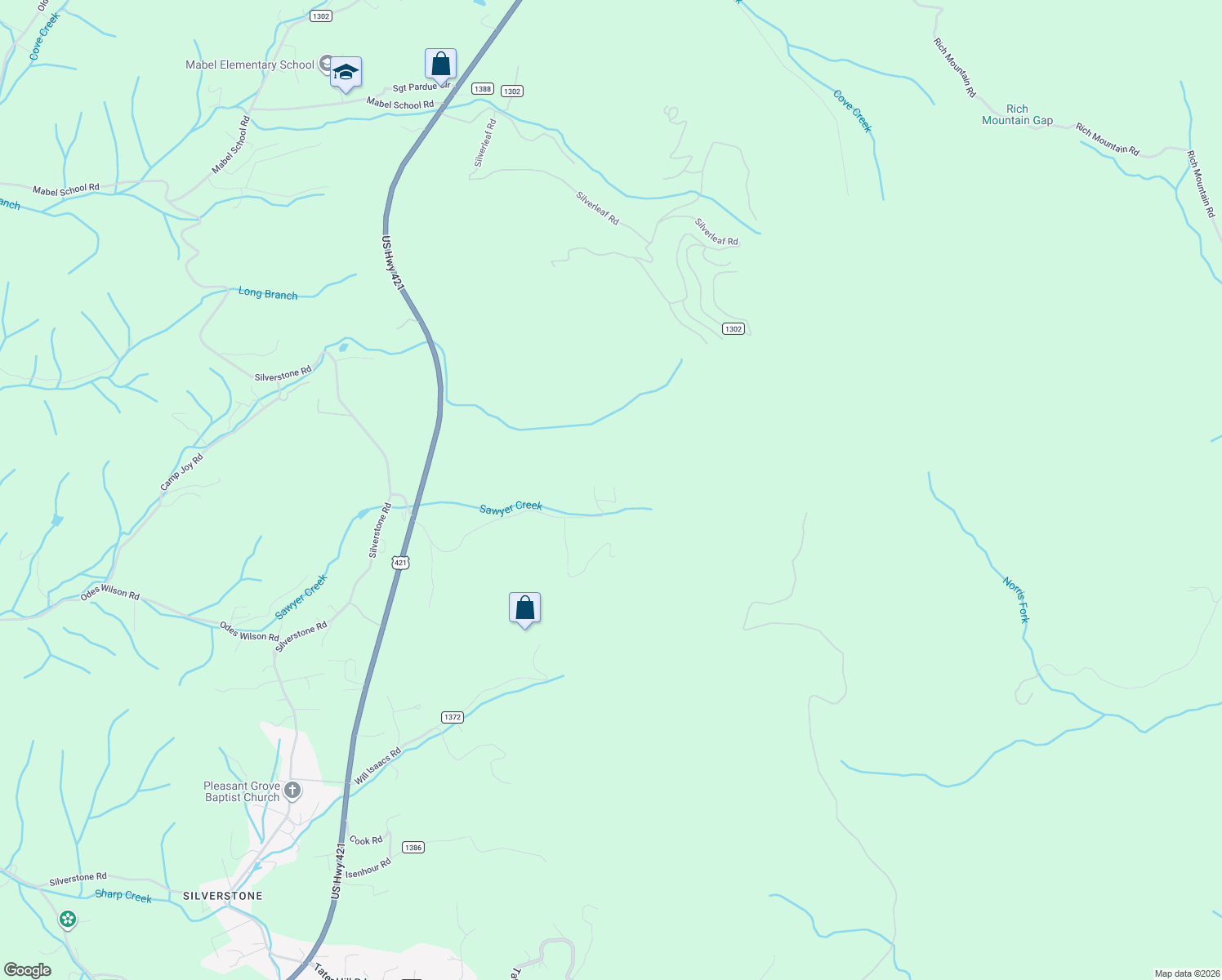 map of restaurants, bars, coffee shops, grocery stores, and more near 795 Harley Perry Road in Zionville