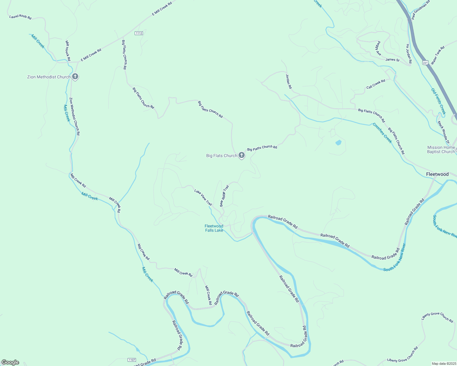 map of restaurants, bars, coffee shops, grocery stores, and more near 421 Bear Ridge Trail in Fleetwood