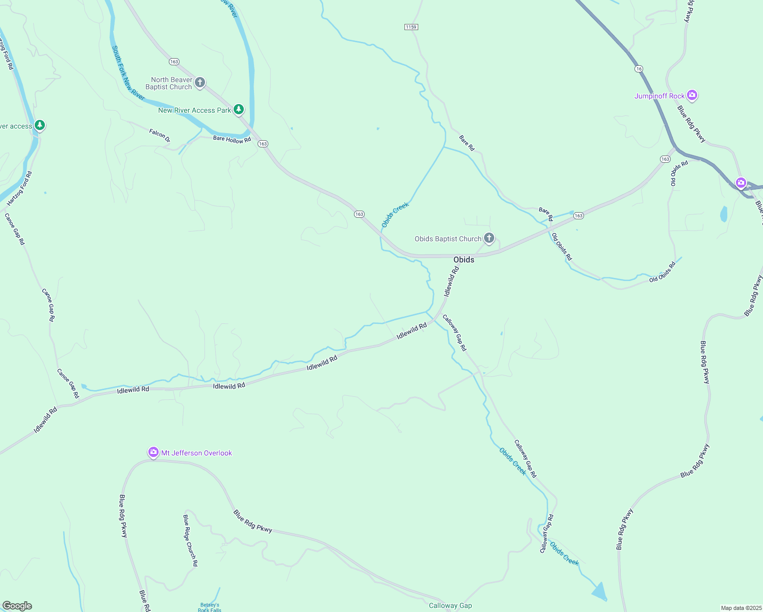 map of restaurants, bars, coffee shops, grocery stores, and more near 640 Idlewild Road in West Jefferson