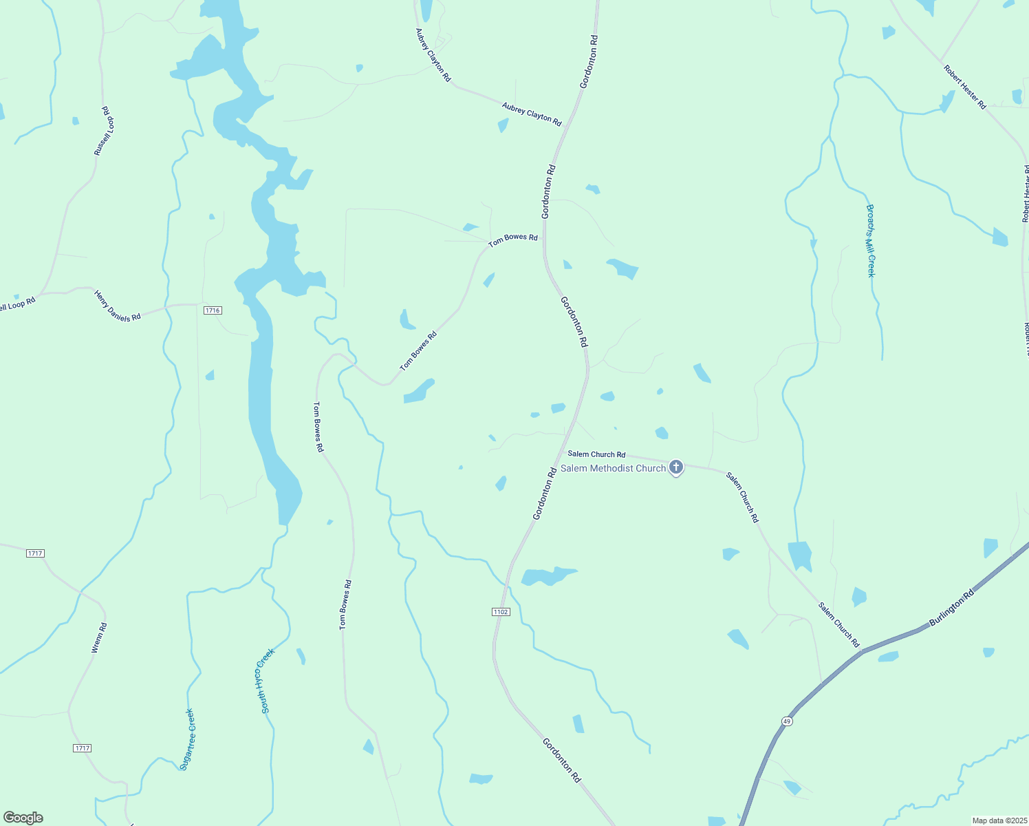 map of restaurants, bars, coffee shops, grocery stores, and more near 6599 Gordonton Road in Hurdle Mills