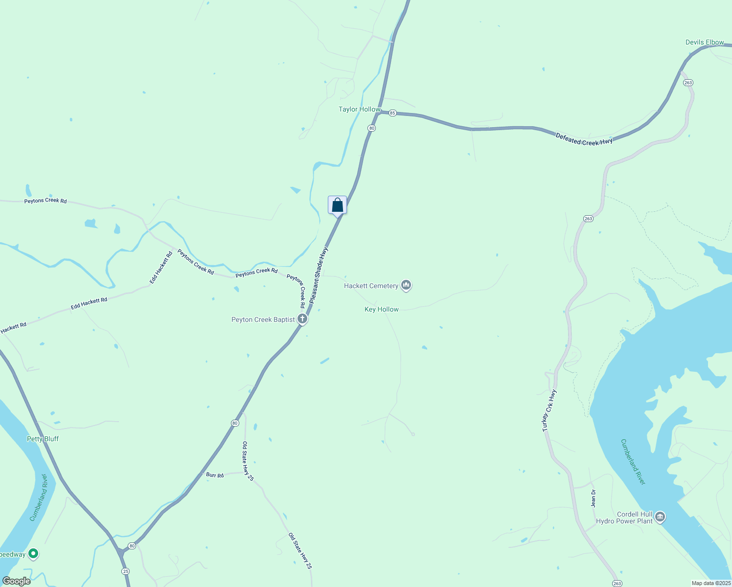 map of restaurants, bars, coffee shops, grocery stores, and more near 27 Key Hollow Lane in Pleasant Shade