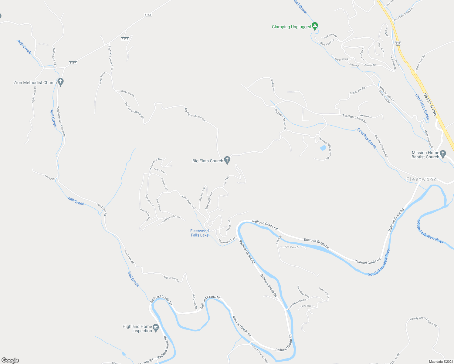 map of restaurants, bars, coffee shops, grocery stores, and more near 160 Gap Trail in Fleetwood