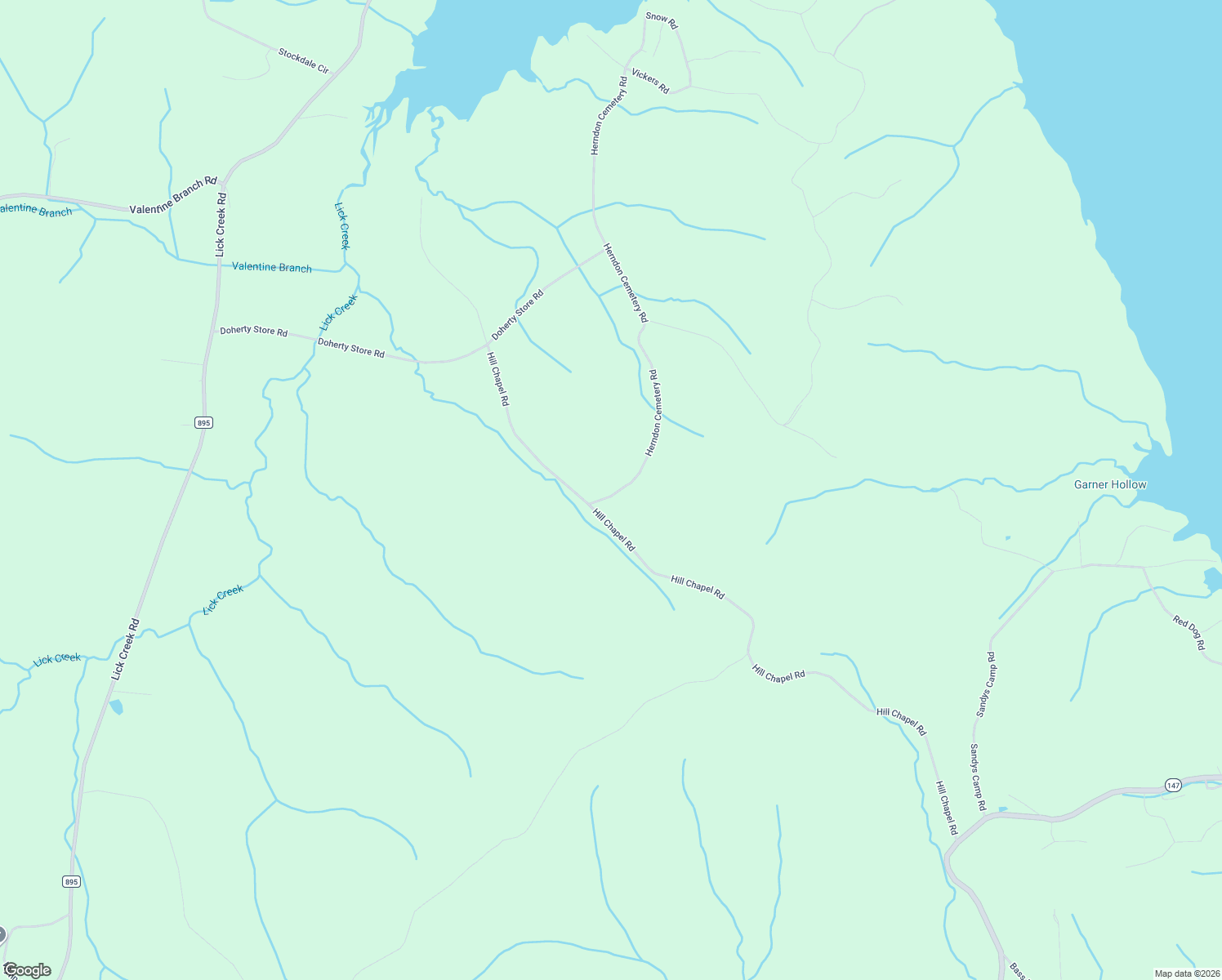 map of restaurants, bars, coffee shops, grocery stores, and more near 1-385 Herndon Cemetery Road in Big Sandy