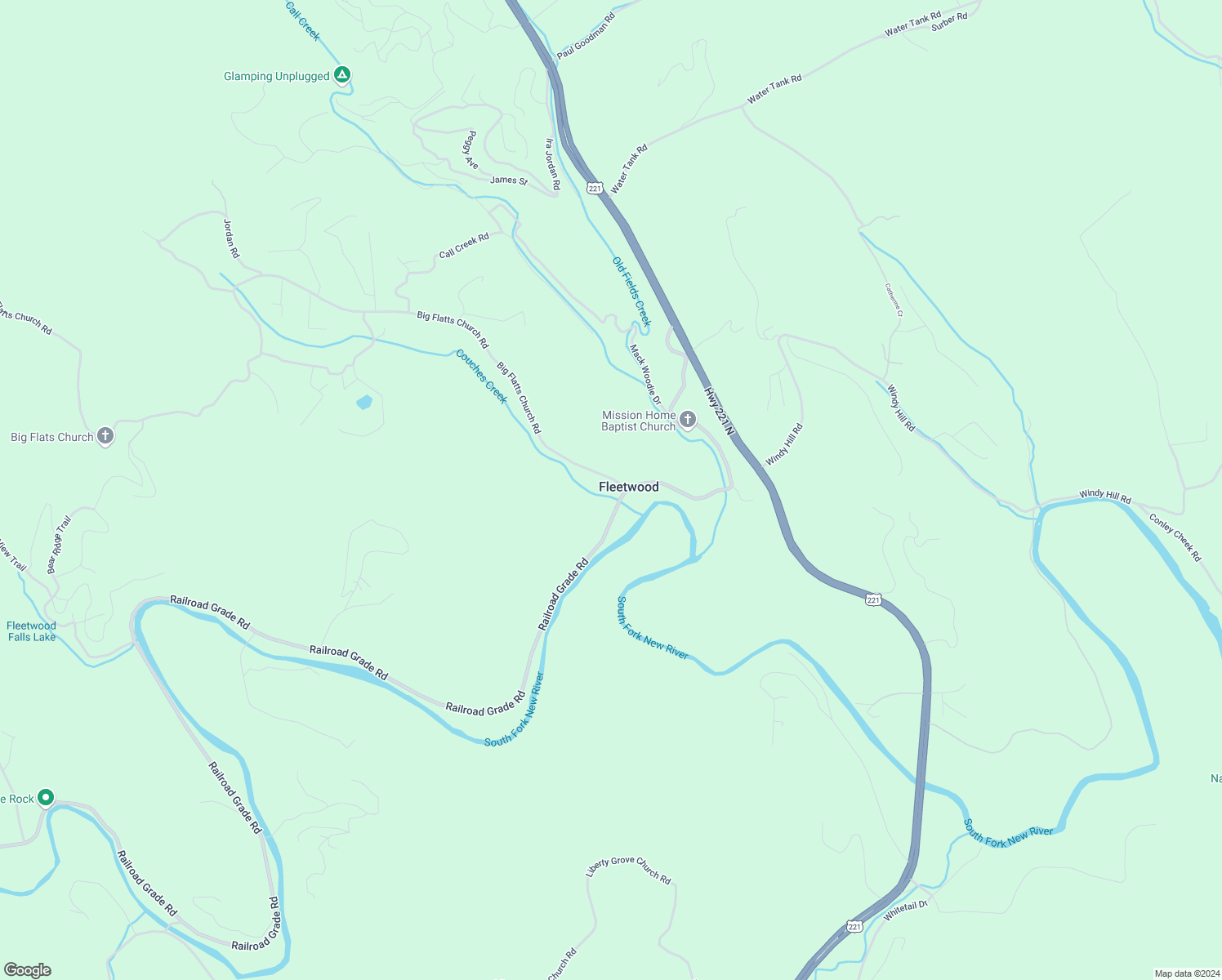 map of restaurants, bars, coffee shops, grocery stores, and more near 171 Big Flatts Church Road in Fleetwood