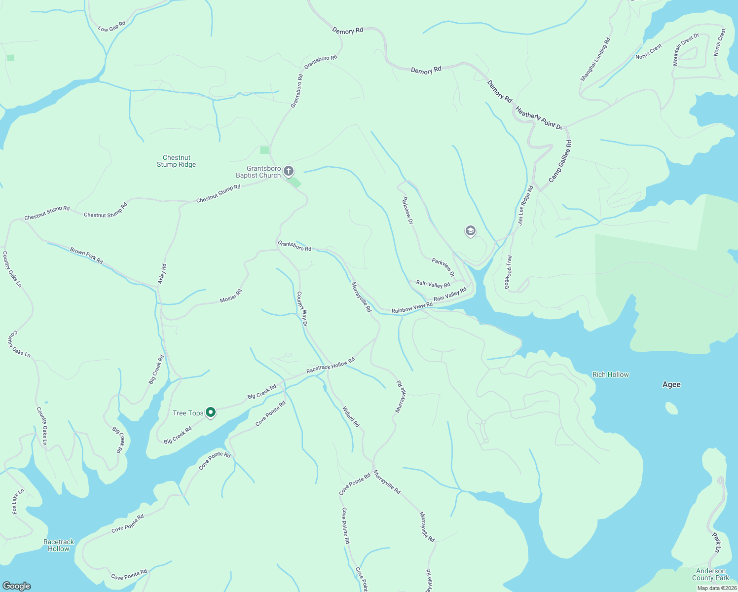 map of restaurants, bars, coffee shops, grocery stores, and more near 1681 Murrayville Road in LaFollette