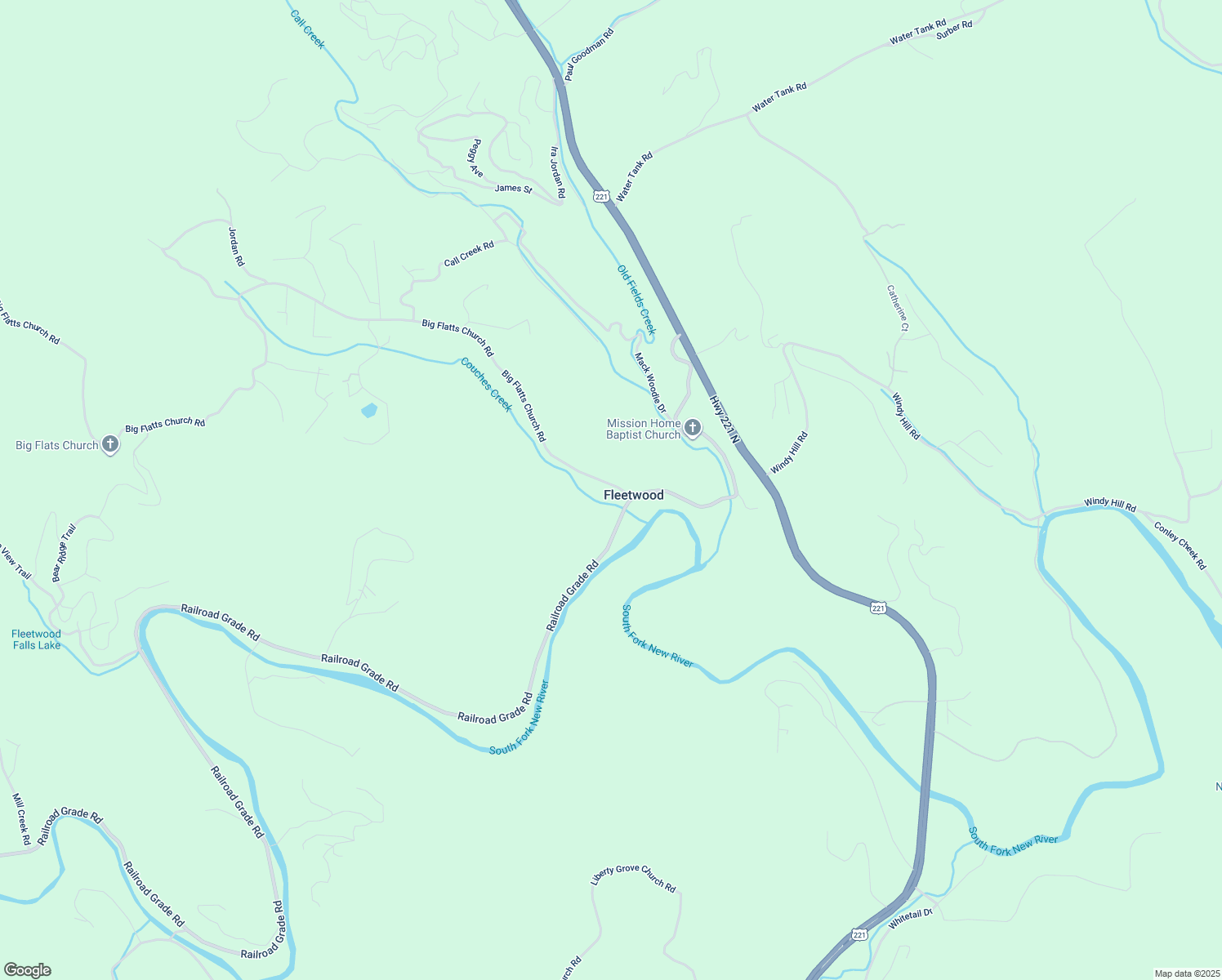 map of restaurants, bars, coffee shops, grocery stores, and more near 171 Big Flatts Church Road in Fleetwood