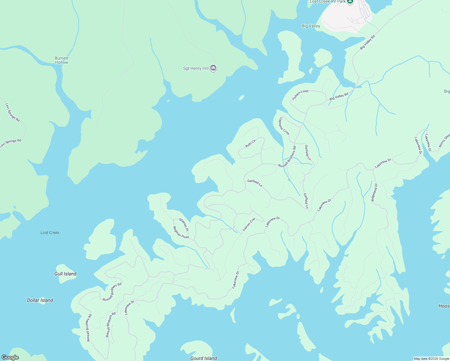 map of restaurants, bars, coffee shops, grocery stores, and more near 195 Sunset View in Sharps Chapel