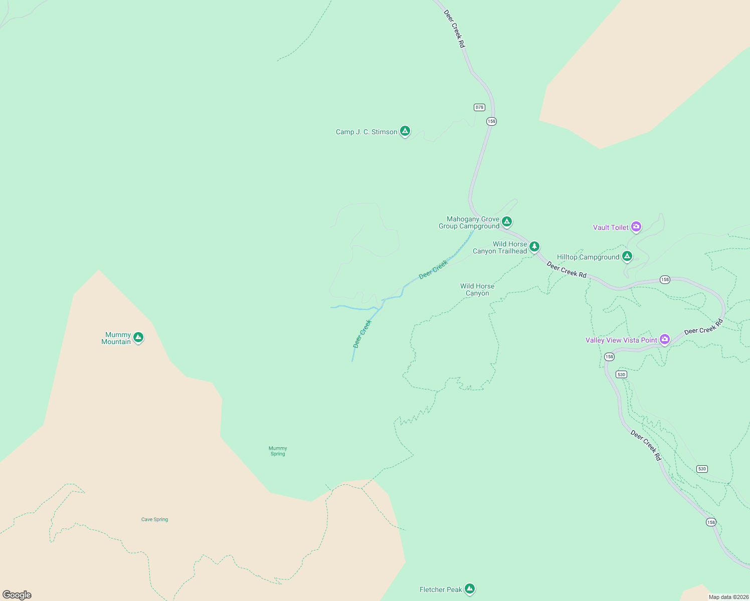 map of restaurants, bars, coffee shops, grocery stores, and more near 4085 Cougar Ridge Trail in Mount Charleston
