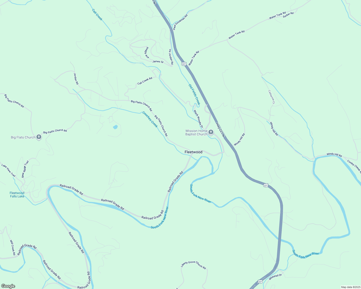map of restaurants, bars, coffee shops, grocery stores, and more near 244 Big Flatts Church Road in Fleetwood