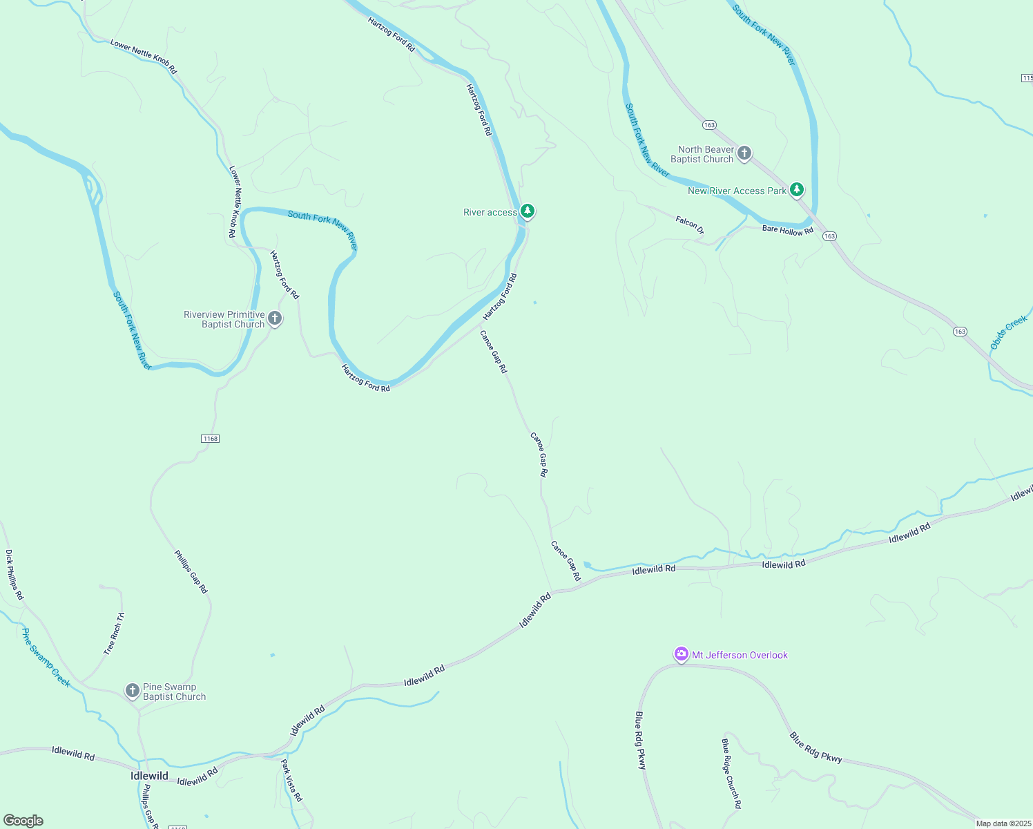 map of restaurants, bars, coffee shops, grocery stores, and more near 805 Canoe Gap Road in West Jefferson