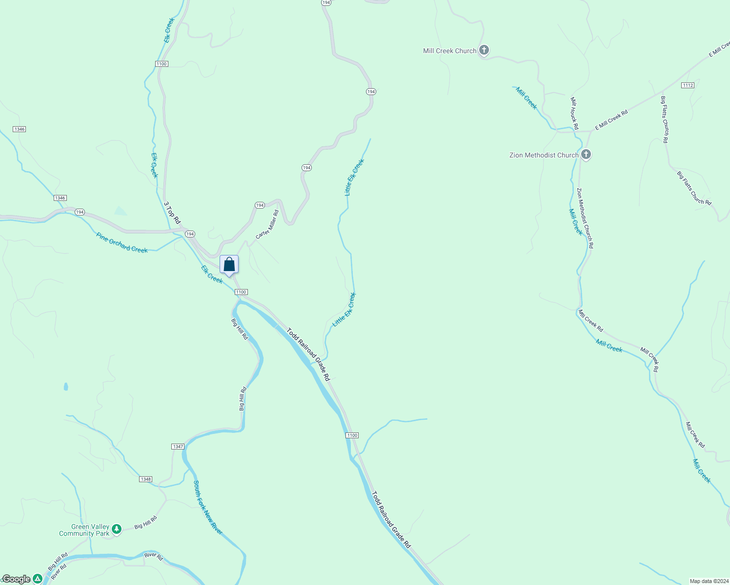 map of restaurants, bars, coffee shops, grocery stores, and more near 192 Endhaven Lane in Todd