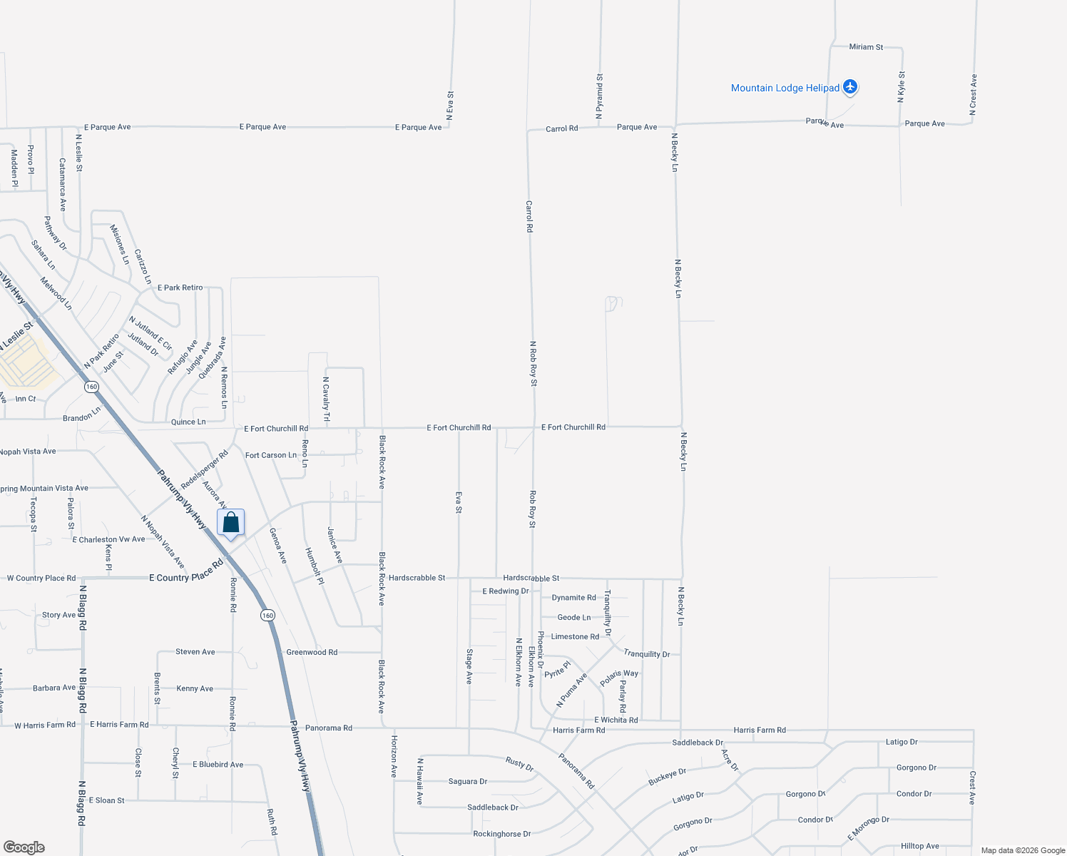 map of restaurants, bars, coffee shops, grocery stores, and more near 1941 Fort Churchill Road in Pahrump