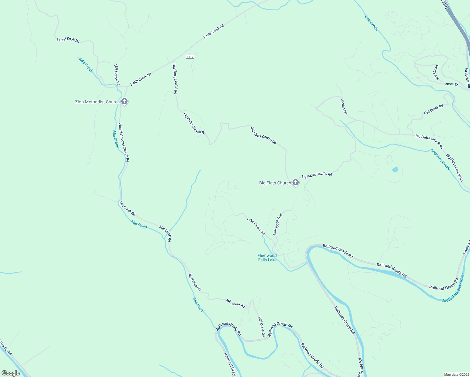 map of restaurants, bars, coffee shops, grocery stores, and more near Grandfather Trail in Ashe County