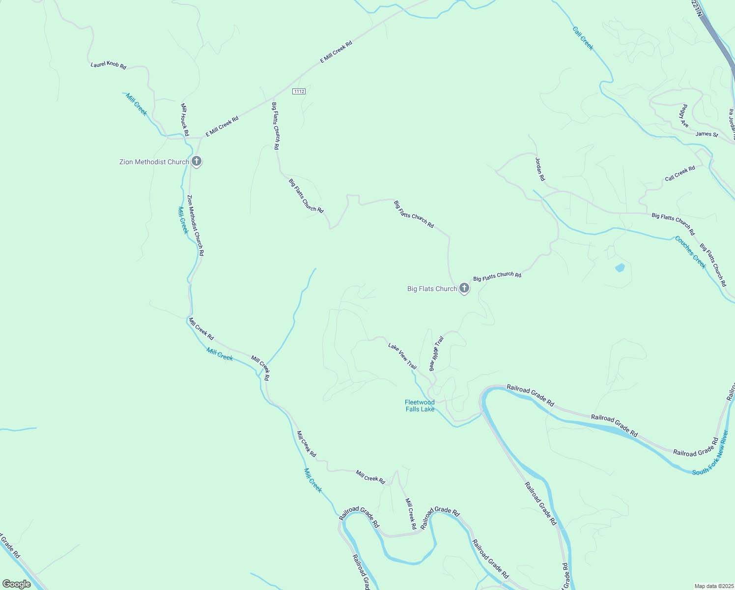 map of restaurants, bars, coffee shops, grocery stores, and more near Grandfather Trail in Ashe County