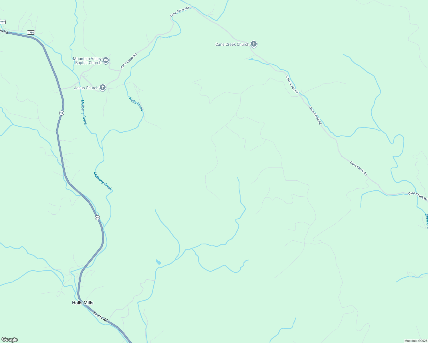 map of restaurants, bars, coffee shops, grocery stores, and more near Halls Lane in McGrady
