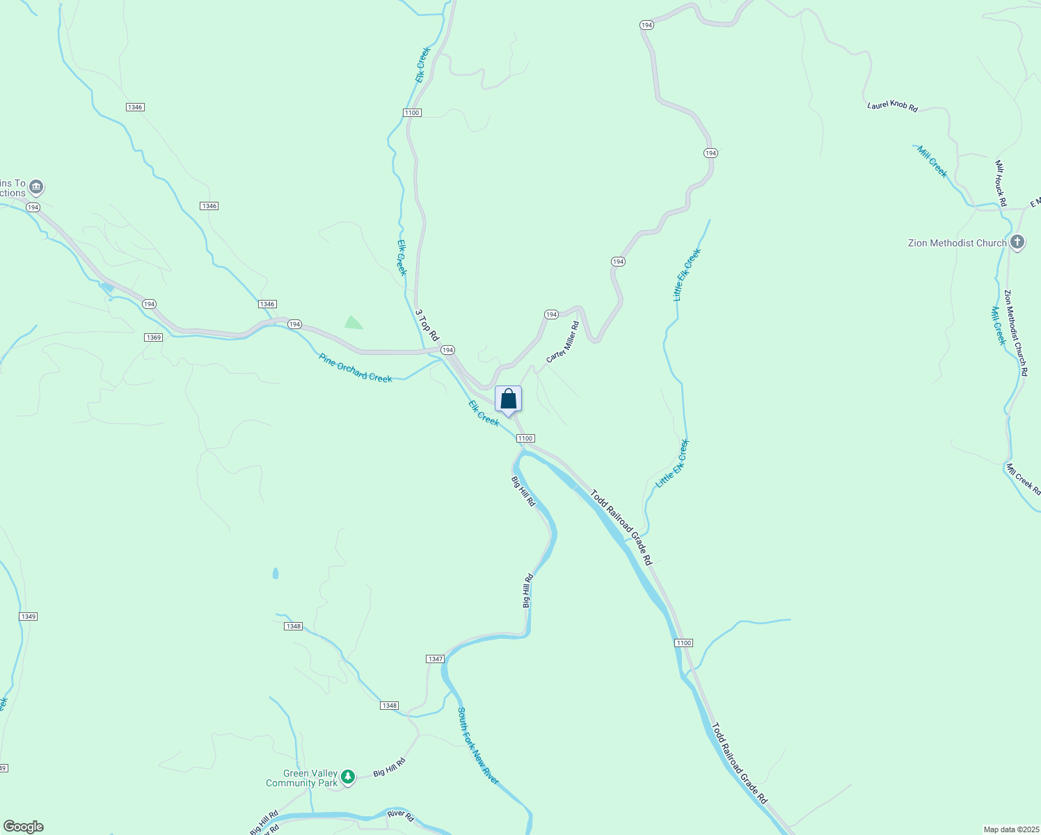 map of restaurants, bars, coffee shops, grocery stores, and more near 3888 Todd Railroad Grade Road in Todd