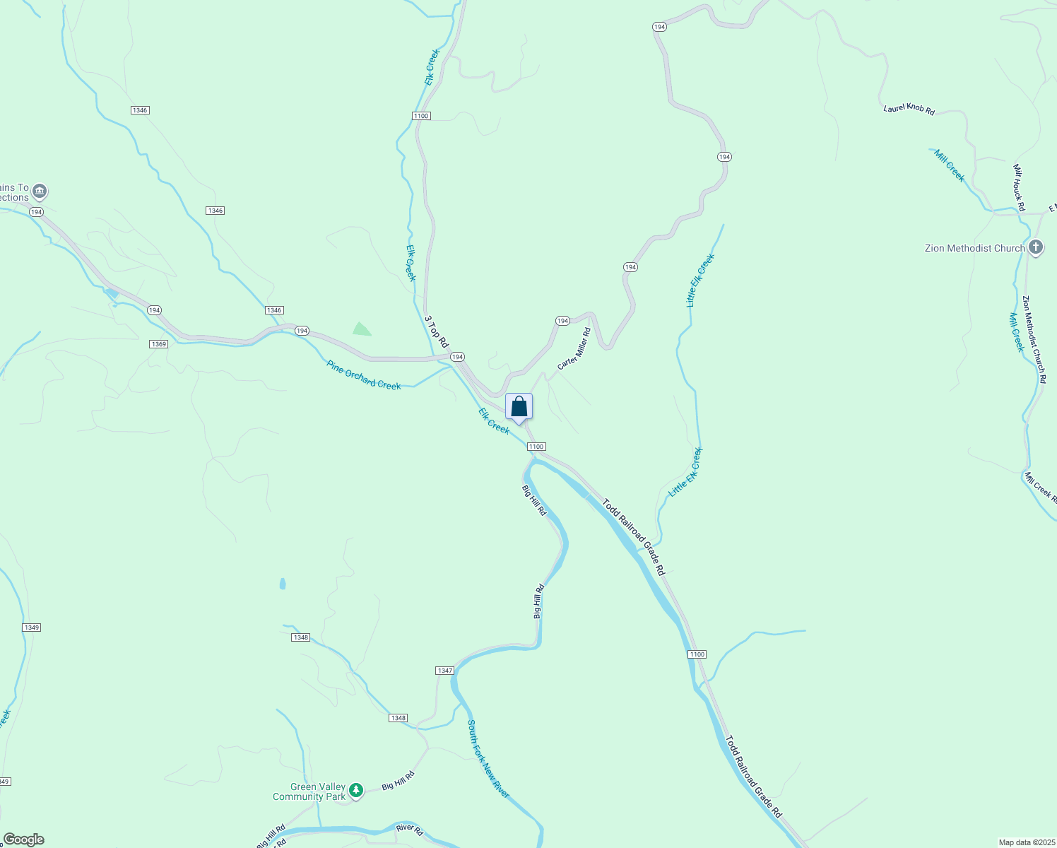 map of restaurants, bars, coffee shops, grocery stores, and more near 3888 Todd Railroad Grade Road in Todd