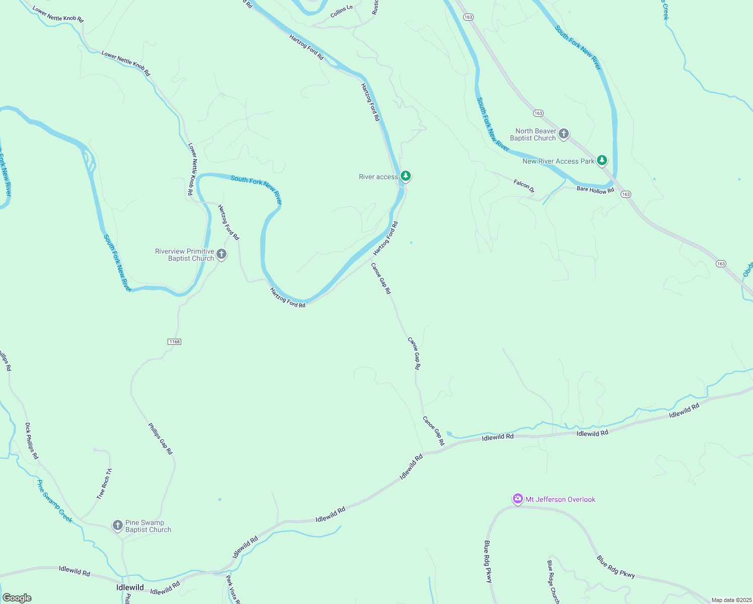 map of restaurants, bars, coffee shops, grocery stores, and more near 805 Canoe Gap Road in West Jefferson