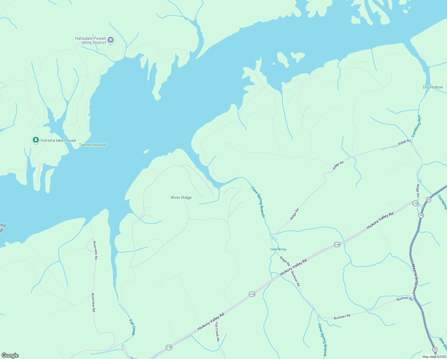 map of restaurants, bars, coffee shops, grocery stores, and more near 582 Emerald Cove Way in Maynardville