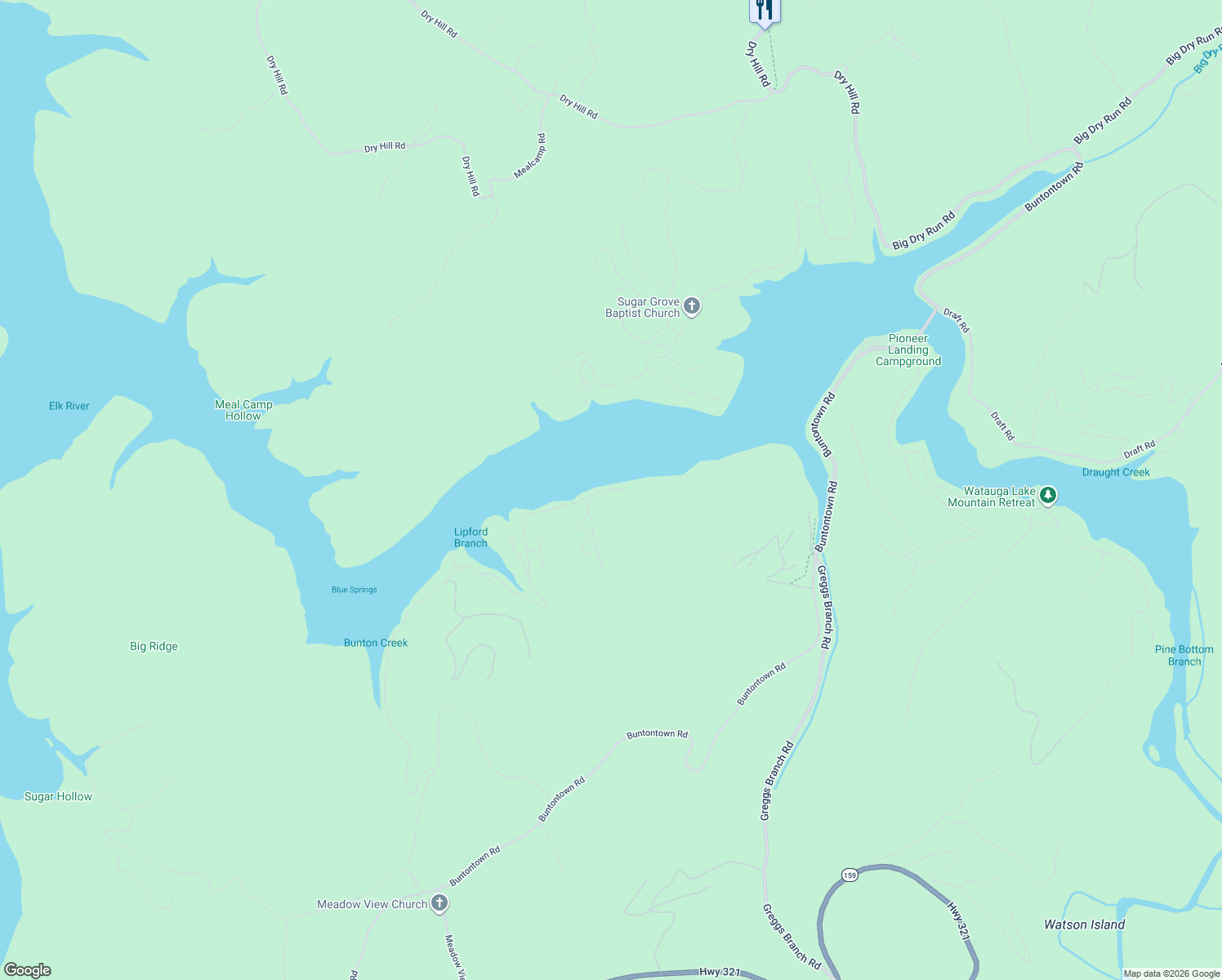 map of restaurants, bars, coffee shops, grocery stores, and more near 2177 Norris Road in Butler