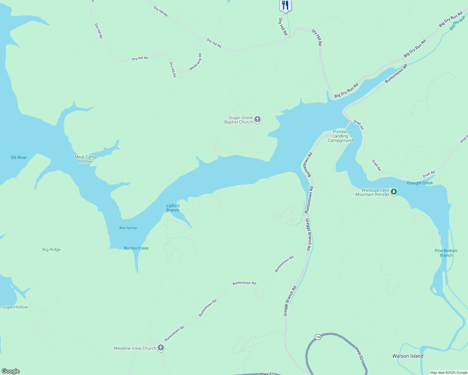 map of restaurants, bars, coffee shops, grocery stores, and more near 2233 Norris Road in Butler