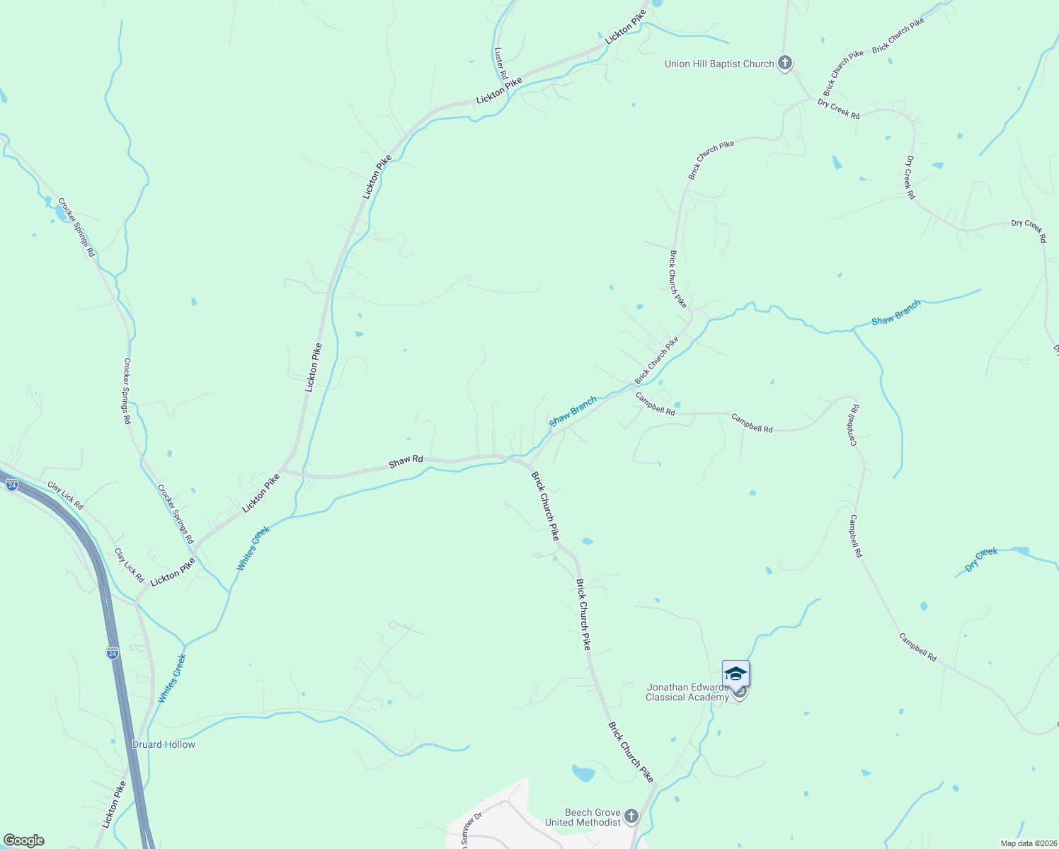 map of restaurants, bars, coffee shops, grocery stores, and more near 2000 Shaw Road in Goodlettsville