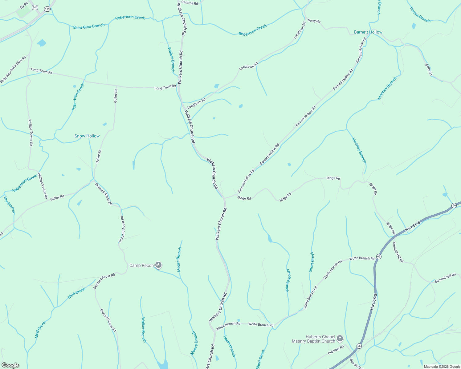 map of restaurants, bars, coffee shops, grocery stores, and more near 644 Walkers Church Road in Bulls Gap