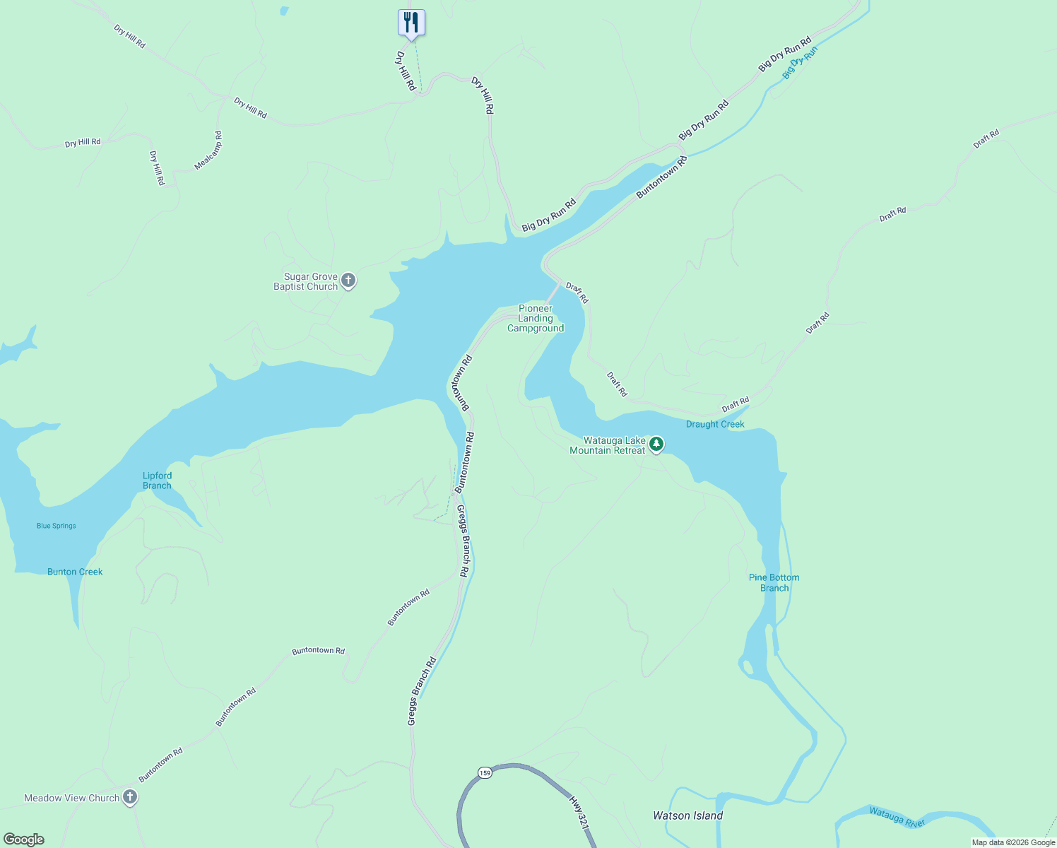 map of restaurants, bars, coffee shops, grocery stores, and more near 131 Eagle Ridge Parkway in Butler