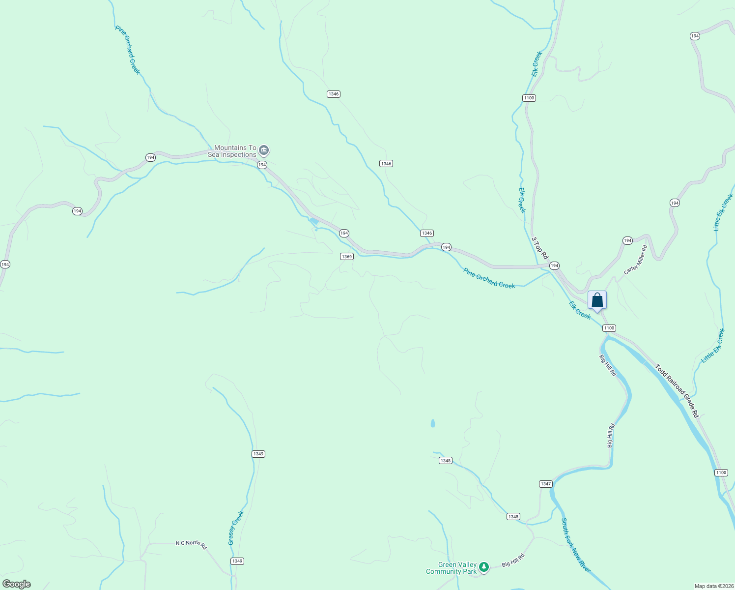 map of restaurants, bars, coffee shops, grocery stores, and more near 456 Grace Mountain Road in Todd