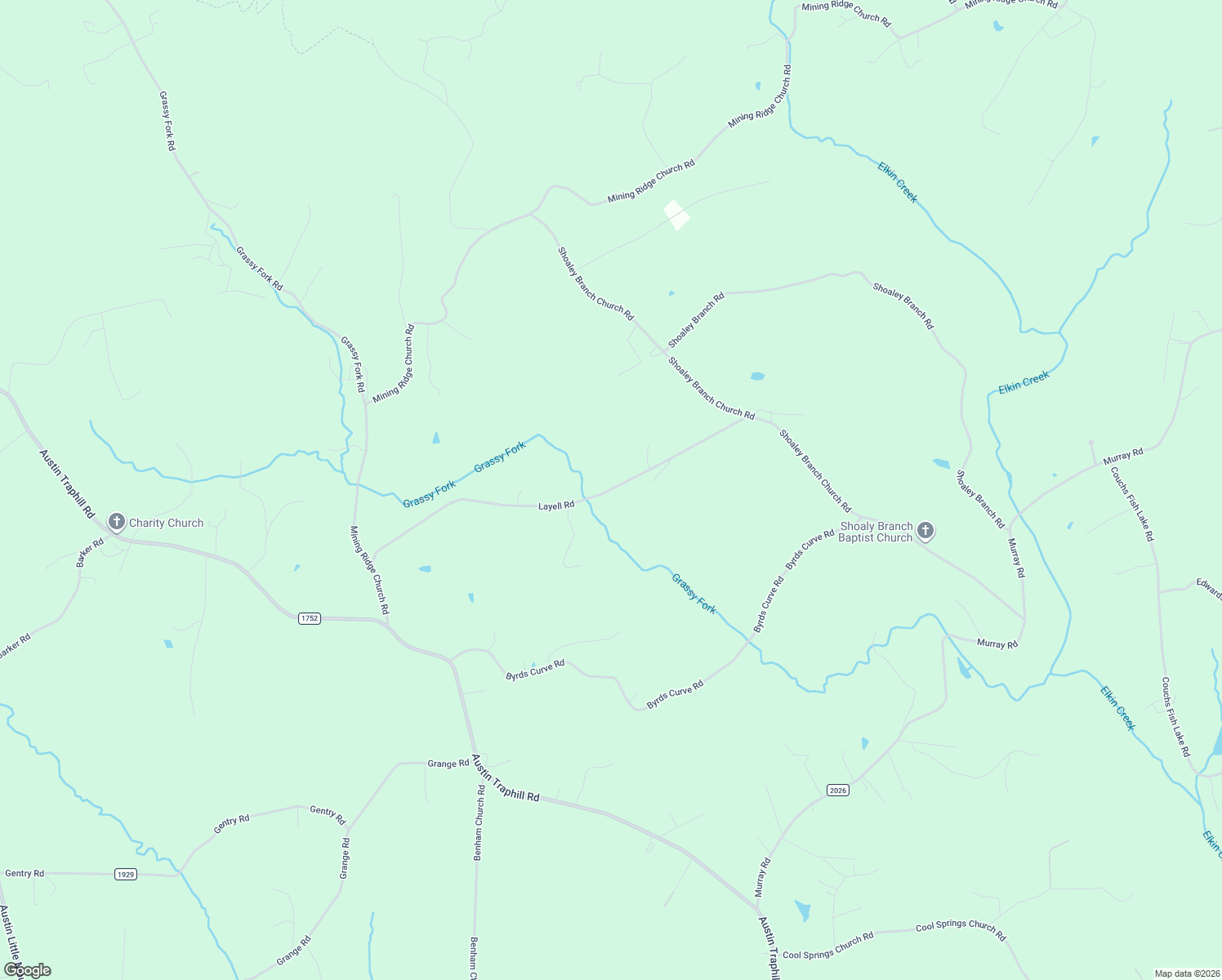 map of restaurants, bars, coffee shops, grocery stores, and more near 816 Layell Road in Elkin