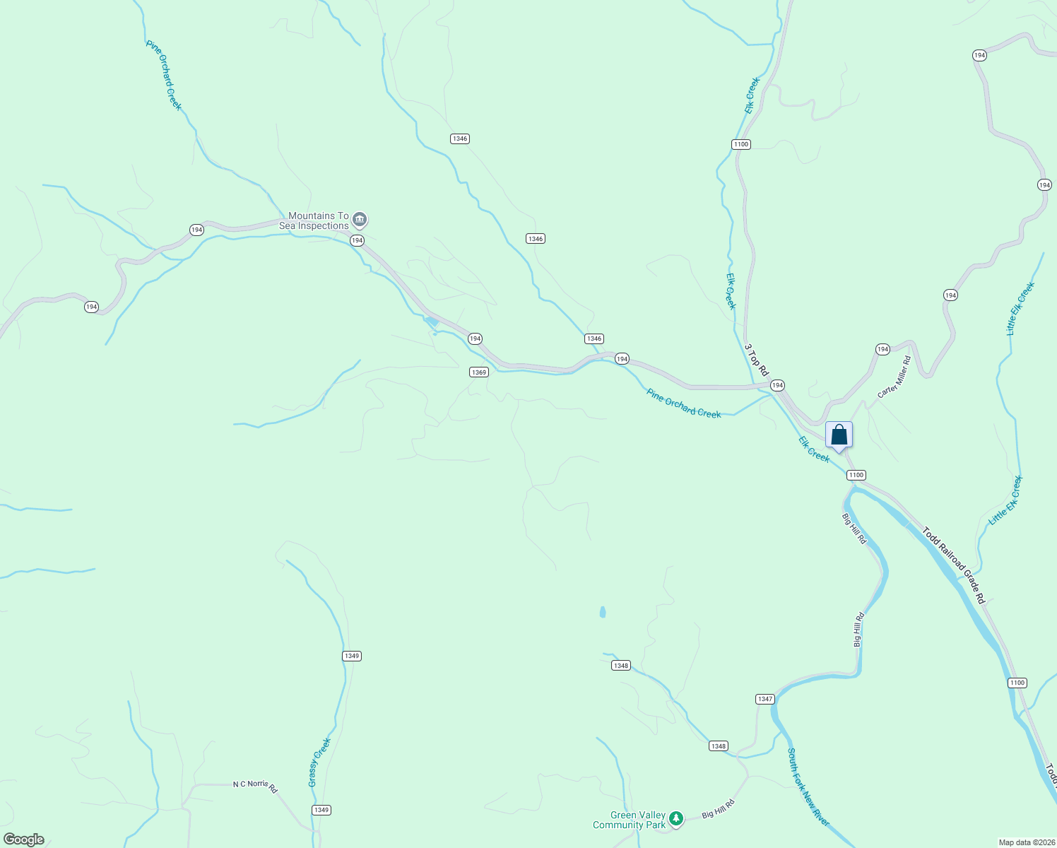 map of restaurants, bars, coffee shops, grocery stores, and more near 456 Grace Mountain Road in Todd