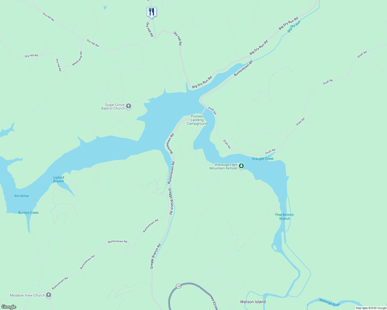 map of restaurants, bars, coffee shops, grocery stores, and more near 131 Eagle Ridge Parkway in Butler