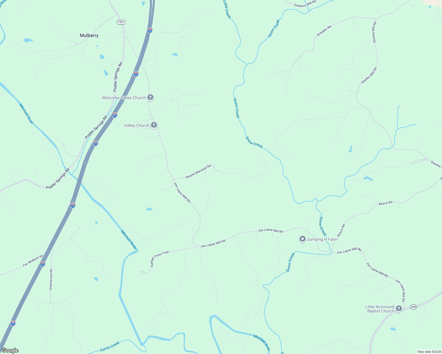 map of restaurants, bars, coffee shops, grocery stores, and more near 318 Wayne Marshall Road in Elkin