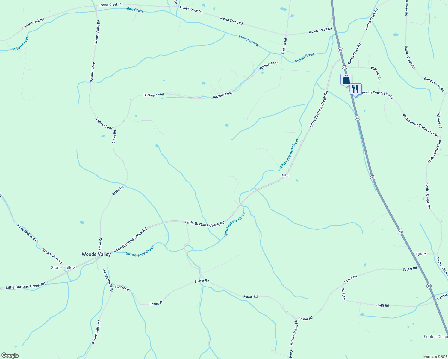 map of restaurants, bars, coffee shops, grocery stores, and more near 2109 Batson Road in Cumberland Furnace