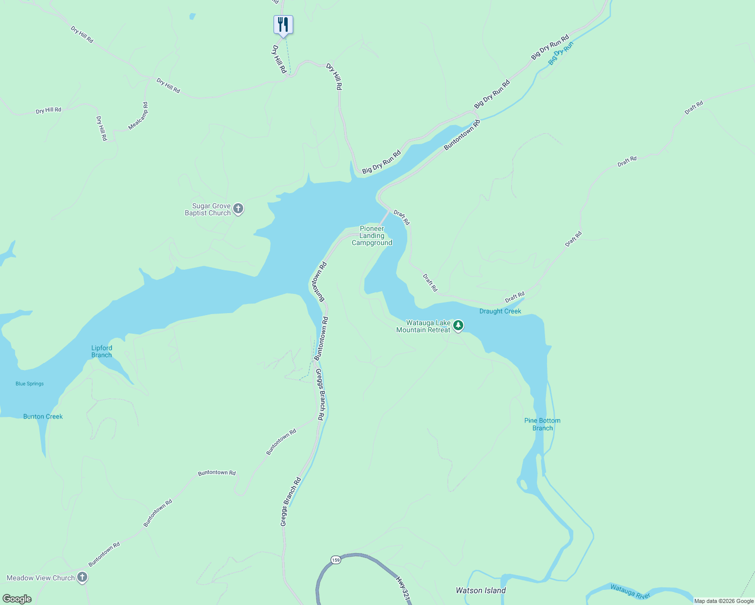 map of restaurants, bars, coffee shops, grocery stores, and more near 131 Eagle Ridge Parkway in Butler