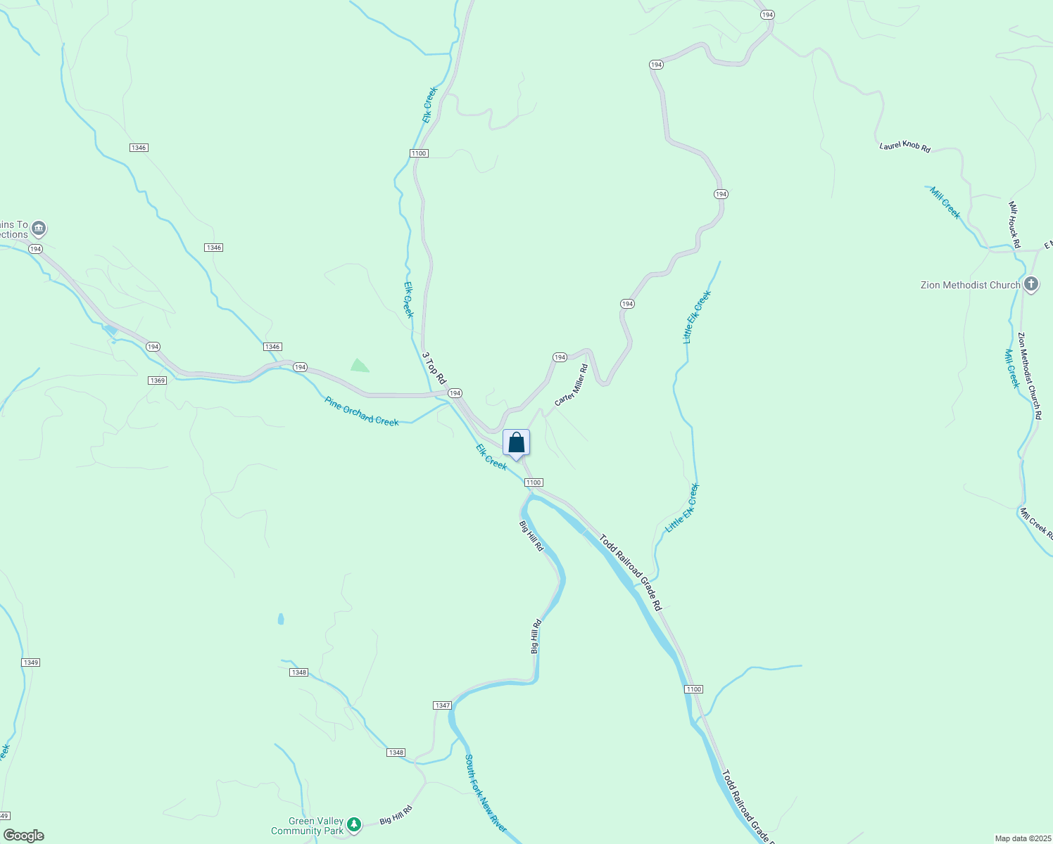 map of restaurants, bars, coffee shops, grocery stores, and more near 496 Carter Miller Road in Todd