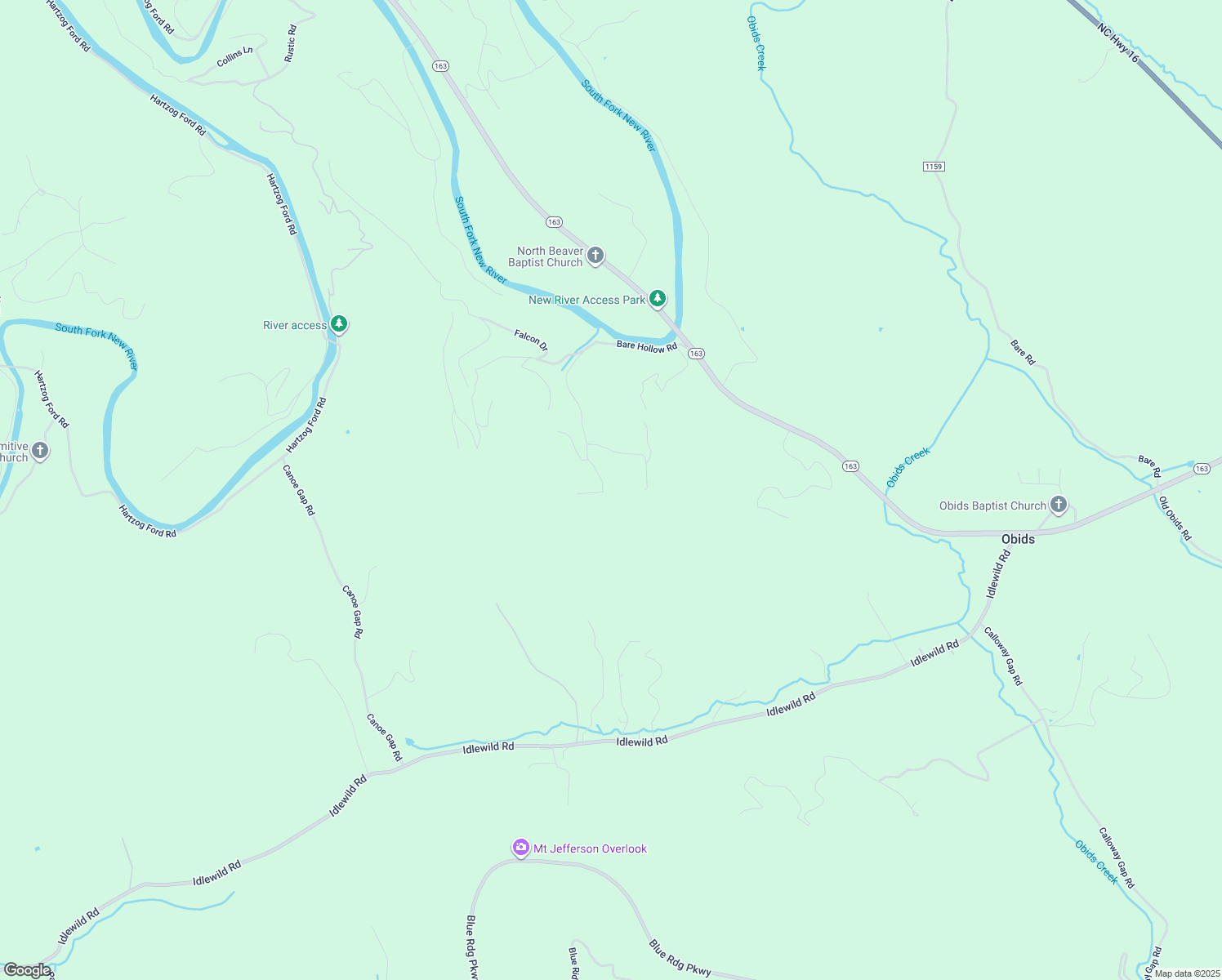 map of restaurants, bars, coffee shops, grocery stores, and more near 869 Bare Hollow Road in West Jefferson