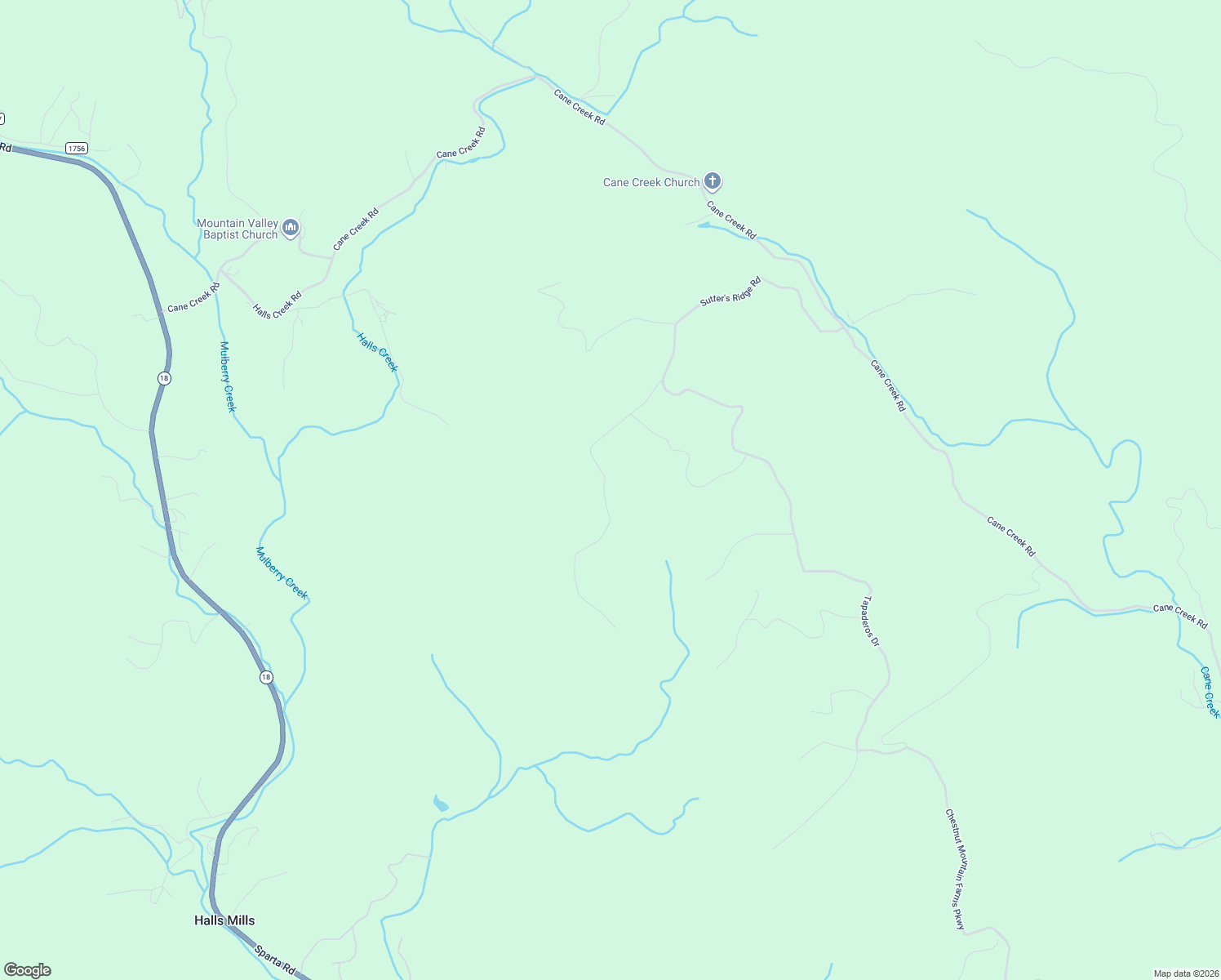 map of restaurants, bars, coffee shops, grocery stores, and more near 1365 Sutter's Ridge Road in McGrady