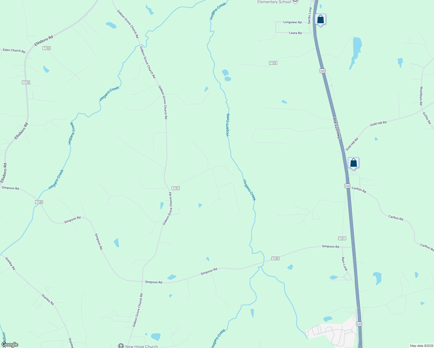 map of restaurants, bars, coffee shops, grocery stores, and more near 127 Jamie Lane in Stokesdale