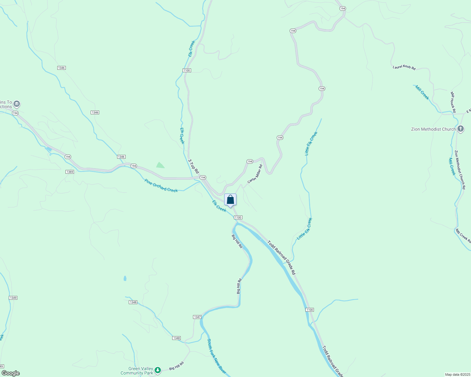 map of restaurants, bars, coffee shops, grocery stores, and more near 496 Carter Miller Road in Todd