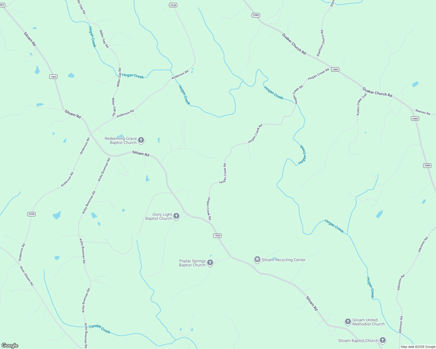 map of restaurants, bars, coffee shops, grocery stores, and more near 828 Hogan Creek Road in Siloam