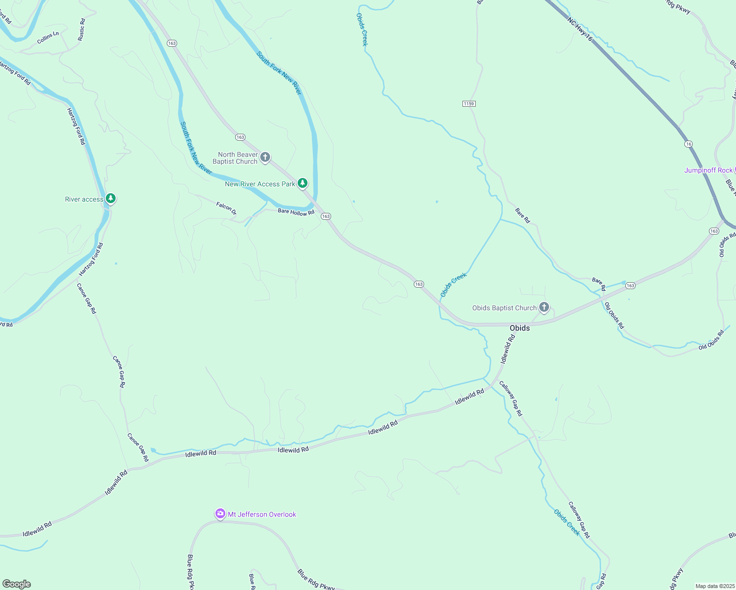 map of restaurants, bars, coffee shops, grocery stores, and more near 115 Charlie Lane in West Jefferson