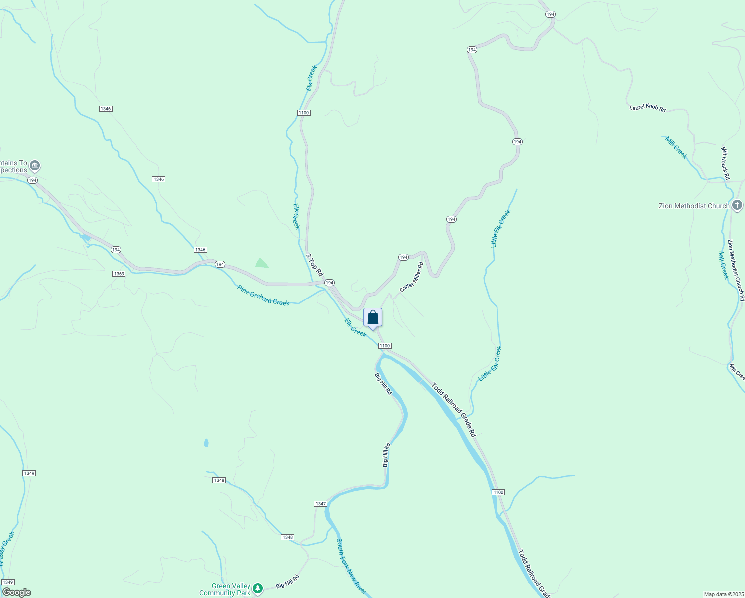 map of restaurants, bars, coffee shops, grocery stores, and more near 7807 North Carolina 194 in Todd