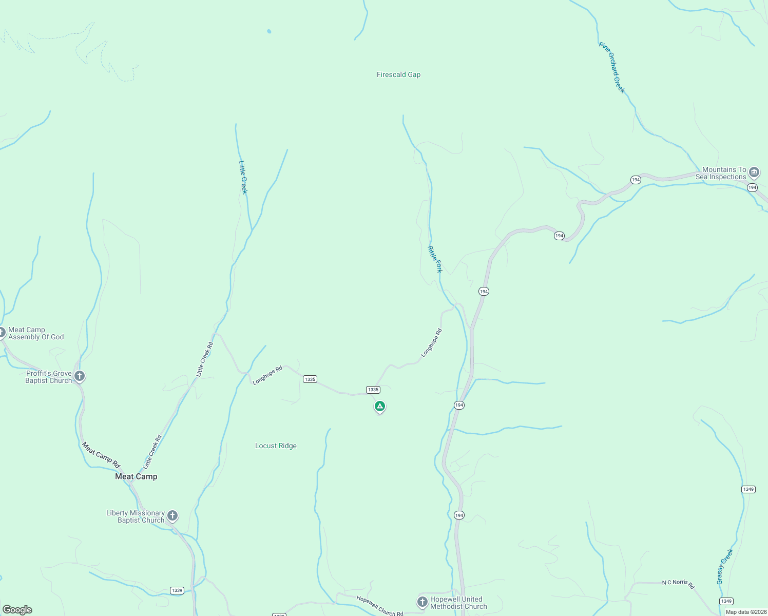 map of restaurants, bars, coffee shops, grocery stores, and more near in Meat Camp