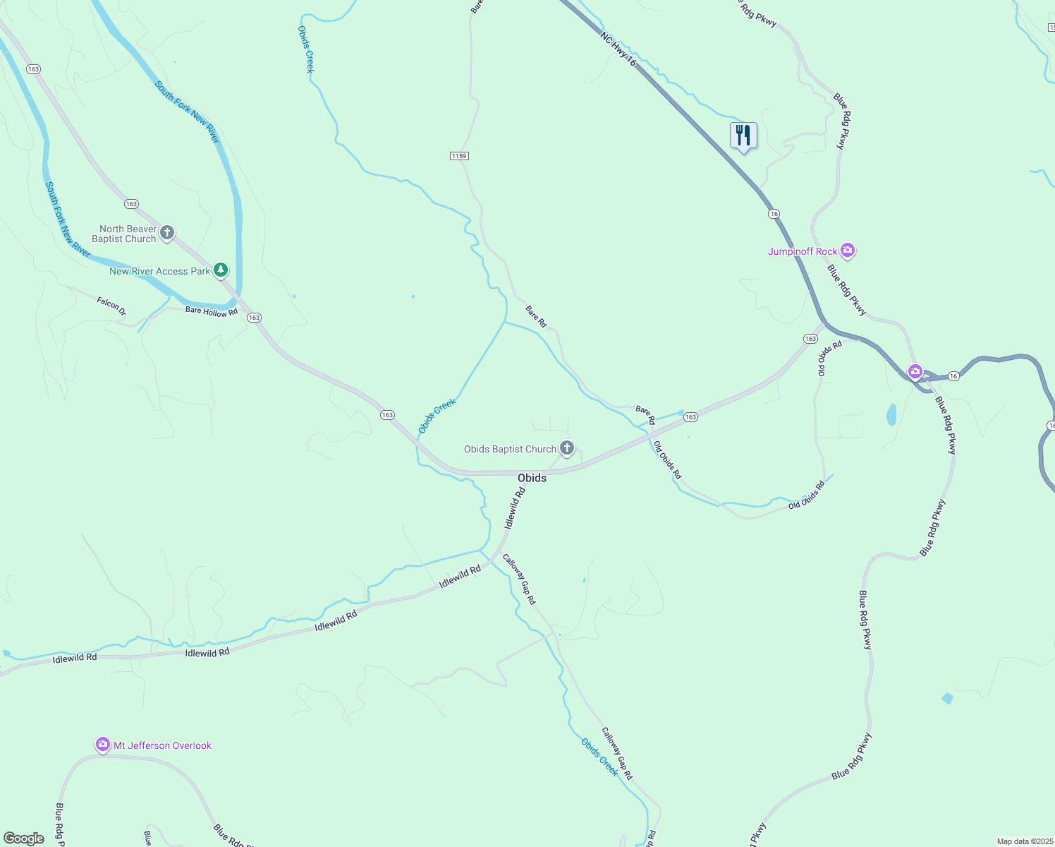 map of restaurants, bars, coffee shops, grocery stores, and more near 111 Grouse Point Drive in West Jefferson