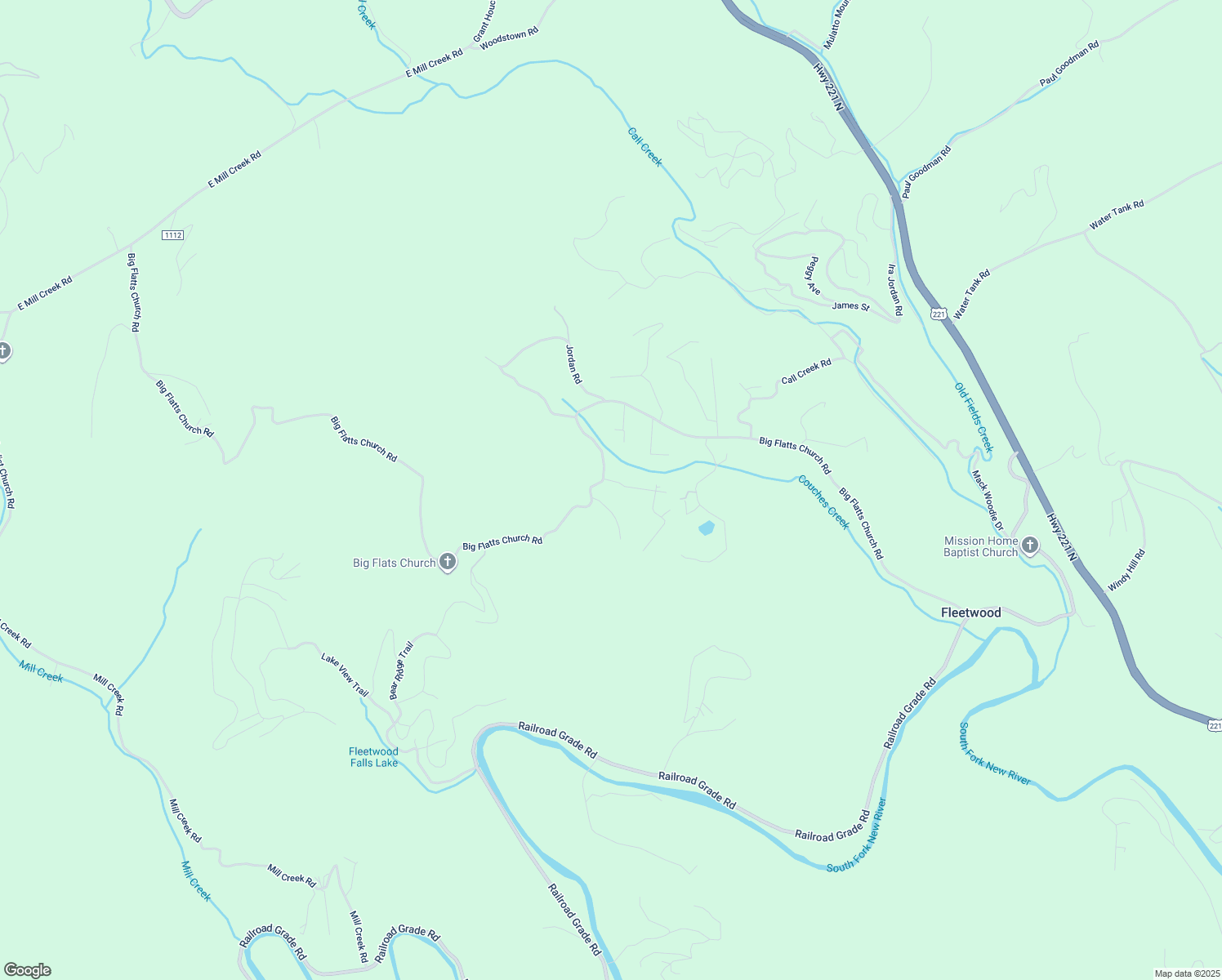 map of restaurants, bars, coffee shops, grocery stores, and more near 1767 Big Flatts Church Road in Fleetwood