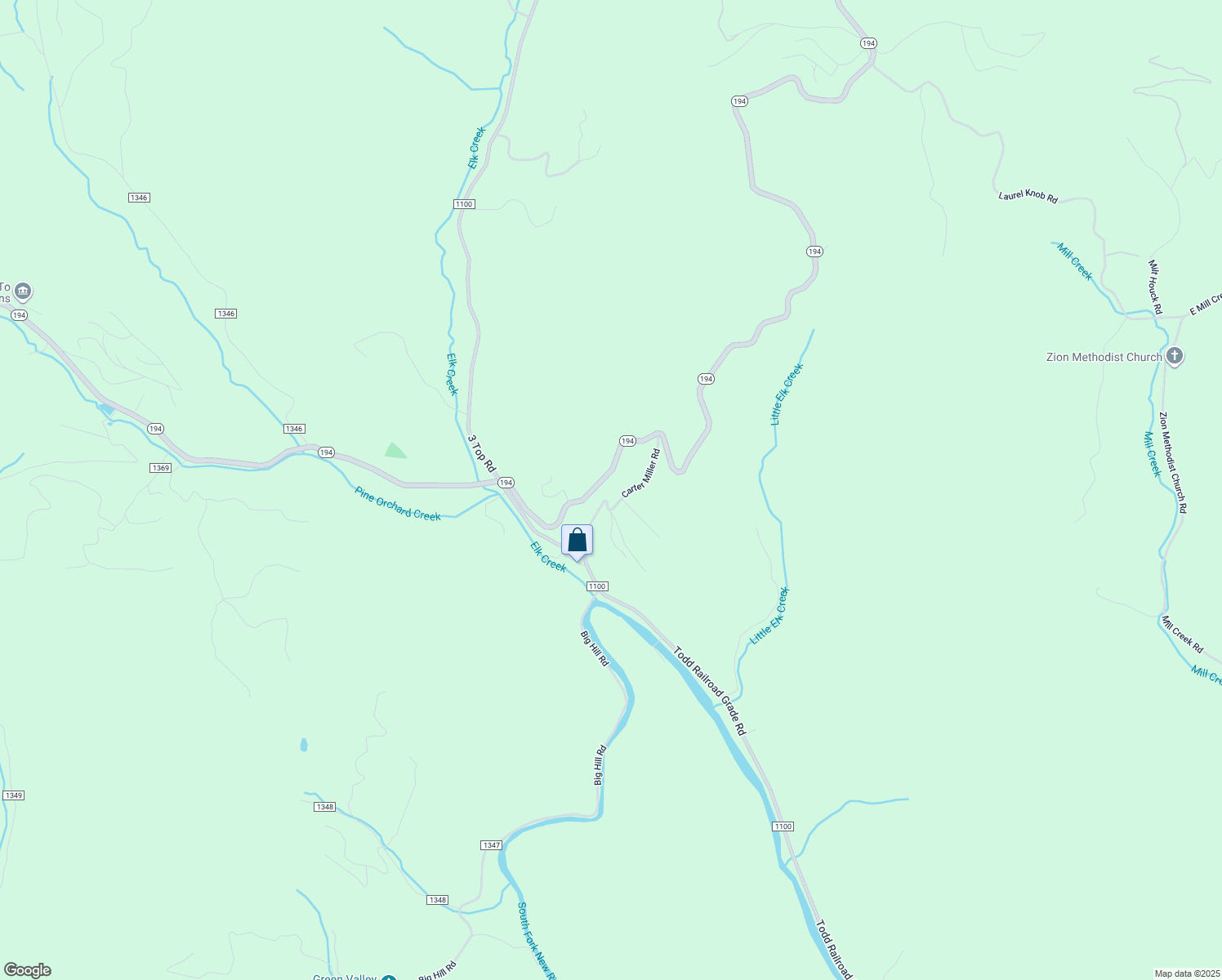 map of restaurants, bars, coffee shops, grocery stores, and more near 416 Carter Miller Road in Todd